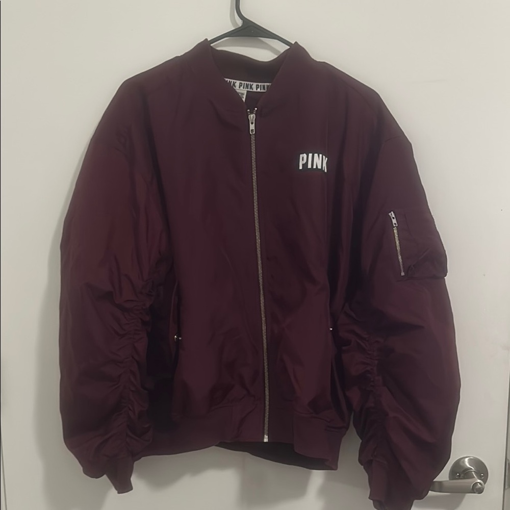 PINK Maroon Bomber Jacket